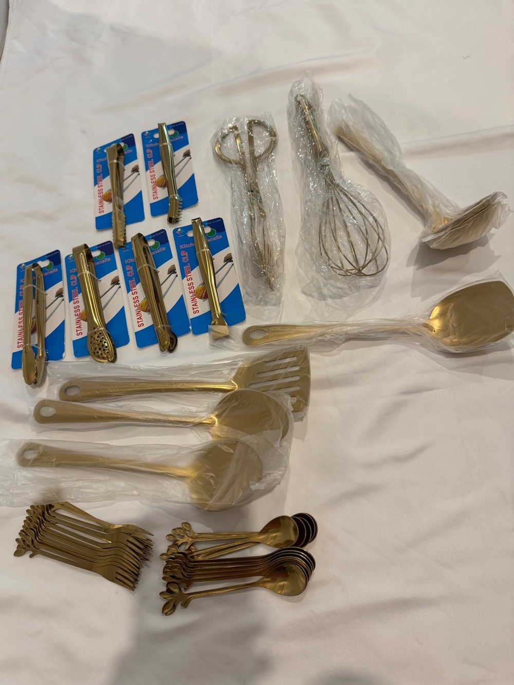 Gold Stainless Steel Kitchen Utensil Set - Multipurpose Home Dining Tools